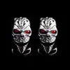 Pendientes de Calavera Vintage para Hombre Tendencia Personalizados Estilo Punk Pendiente Individual Ojos Rojos Calavera Pendientes de Halloween