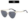 Gafas de sol elegantes de estilo ojo de gato para mujer, gafas de sol con patas de metal de tendencia transfronteriza europea y americana.