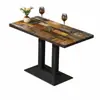 Mesa Retangular Comercial Personalizada para Catering Mesa para Hot Pot Restaurante de Chá com Leite Café Mesa de Jantar Lanches Rápidos Conjunto de Mesa e Cadeira