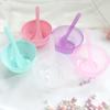 Set de Tazón para Mascarilla Transparente Palo para Mascarilla Película DIY Casero Belleza Maquillaje Herramienta para Mascarilla Barra para Revolver Pequeño Regalo