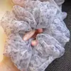 Névoa de Verão~Scrunchie de Organza Verde Menta para Mulheres, Acessório de Cabelo Elegante e Estiloso, Novo Elástico para Coque