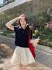 Camisa Polo Ajustada para Mujer Estilo M Zhang Yuanying, Camisa de Manga Corta de Diseñador para Mujer, Camiseta con Cuello de Camisa