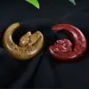 Palo de Rosa Sándalo Verde Tallado Lindo Conejo Lunar Colgante DIY Colgante para Llavero de Teléfono Móvil Juguete Accesorios de Joyería