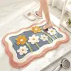 Alfombrilla de suelo de imitación cachemira de dibujos animados de venta caliente transfronteriza para baño del hogar, felpudo absorbente de agua, alfombra de noche a prueba de frío