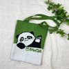 Bolsa de Tricô Ins Desenho Panda Feminina Moda para Carregar na Mão Grande Capacidade Bolsa de Ombro Bolsa Transversal Bolsa