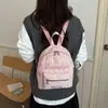 Mochila ins de moda coreana versátil de cielo estrellado para mujer, diseño de nicho, letras simples, mochila escolar estudiantil de gran capacidad