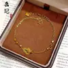 Pulsera de color dorado, altamente pigmentada, brillante y reluciente, con efecto de hielo picado, forma de calabaza hueca, simbolizando buena fortuna y prosperidad, con cuentas estilo disco y cuentas de amuleto de la suerte, al por mayor