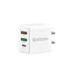 Cargador de Viaje para Teléfono Móvil Multipuerto 5V25W Carga Rápida Qc3.0 Cabezal de Carga Dual Usb+Pd Adaptador Estándar Europeo, Americano y Británico