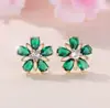 Brincos de flor de cinco pétalas, best-seller transfronteiriço, brincos de pétalas vazadas com diamantes, joias frescas e jovens estilo coreano, atacado