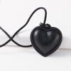 Fiebre de blogger de Corea del Sur con colgante de amor de cuero negro de piel de vaca collar de cuerda negra no se decolora moda retro