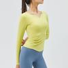 2025 Nuevos Tops Deportivos para Mujer, Camisetas de Manga Larga, Ajustados, Ropa de Entrenamiento para Correr con Sensación Nude, Ropa de Yoga Adelgazante