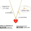 Moda Francesa Geométrico Acero de Titanio Circonita Incrustada Esmalte Corazón Colgante Collar Apilable Joyería para Mujer Una Pieza Venta al por Mayor