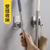 Clipe de Mop de Aço Inoxidável Gancho de Mop Rack de Banheiro Gancho de Parede Sem Furos Rack de Mop Cinza Pistola