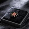 Anillo Abierto Camelia Vintage Francés Micro-incrustación Goteo de Aceite Anillo de Dedo de Flor de Alta Gama Anillo Ajustable de Lujo Ligero