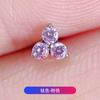 Pendientes de Aleación de Titanio F136 Flor de Tres Pétalos Incrustados con Circonita 5A Clavo para Hélice Interior Hueso de la Oreja Clavo Nasal Clavo para Labio Joyería de Piercing de Titanio G23