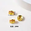 Acessórios de cristal DIY para pulseiras, contas espaçadoras douradas com areia, materiais para joias banhados a ouro cobre e acessórios de cordão feitos à mão