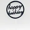 10 decoración de pastel polvo dorado insertable padre, madre, mamá y papá, bandera, tarjeta de Feliz Cumpleaños en chino e inglés