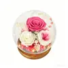 Caja de regalo con tapa esférica de cristal, flor eterna, rosa verdadera, girasol, flor eterna de Yunnan, regalo para San Valentín y el Día de la Madre.