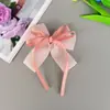 Presilha de Cabelo com Laço Novo Estilo Coreano para Crianças, Elegante Grampo de Cabelo Doce de Fita, Presilha de Cabelo para a Parte de Trás da Cabeça, Acessório de Cabelo de Celebridade da Internet Princesa