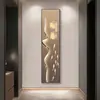 Nove imagens de peixes na entrada, faixas estreitas de pintura de decoração de varanda, de frente para a porta, murais verticais, pinturas no corredor de entrada