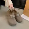 Zapatos Birkenstock de cobertura total de dos vías para mujer, colección Otoño 2026, suela gruesa, aumento de altura oculto, correa con hebilla, sin cordones, zapatos planos versátiles para mujer