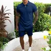 Nuevo Traje Casual de Shorts de Manga Corta para Hombre Popular Europeo y Americano Amazon Delgado para Hombre Verano 2024 Conjunto de Dos Piezas Transfronterizo