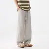 Calça Relaxada de Linho Lyocell 2026 para Homens, Calça de Perna Larga Curva Fina para Primavera/Verão, Calça Casual Masculina