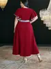 Vestido Feminino Plus Size Europeu e Americano para Comércio Exterior Elegante Amazon Aliexpress Listrado Decote V Patchwork de Lantejoulas em Estoque