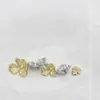Botões Decorativos de Metal Pontilhados com Diamante e Pérola em Formato de Flor para Camisas, Tops, Suéteres, Casacos Femininos