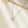 Colar com Pingente de Trevo de Quatro Folhas em Aço Titânio para Mulheres, Corrente para Clavícula, Moda de Luxo Leve, Design de Nicho, Joias de Aço Inoxidável