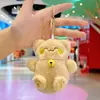 Lindo Bufanda Azul Marino Pato Peluche Colgante Llavero Decoración para Bolso de Pareja Muñeca Juguete Pequeño Juguete de Peluche
