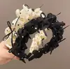 Diadema Beige de Lunares con Lazo para Mujer, Pinza para el Cabello Estilo Princesa, Diadema Plisada Vintage, Accesorio para el Cabello Peine de Punta Alta de Moda