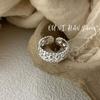 Anillo de plata de ley S925 con diseño de cuentas de arroz de Corea del Sur de Onihan para mujer, estilo simple y frío, diseño de nicho, anillo con sentido del dedo.