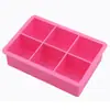 Venda Quente Transfronteiriça 6 Cubos de Gelo Bebida Fria Whisky Molde de Cubo de Gelo Caixa de Gelo Quadrada Doméstica Congelado Silicone Cubo de Gelo