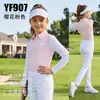 2026Pgm Polo Deportivo de Golf para Niños Camiseta de Manga Larga de Seda de Hielo para Niñas Fresca Protección Solar Camiseta Versátil