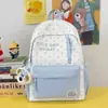 Mochila pequeña con estampado de estrellas en tono lechoso brumoso, estilo ins coreano, mochila dulce para chicas estudiantes para salidas de vacaciones y picnics