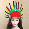 Adereço de cabeça com penas Indiano cor headband cosplay adereço de cabeça de chefe preto e branco vermelho Chapéu Indiano atacado