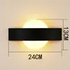 Lámpara de noche moderna simple creativa personalidad lámpara de pared led sala de estar pasillo pared de fondo lámpara redonda lámpara de dormitorio nórdica