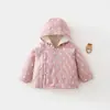Chaqueta acolchada de otoño e invierno para niños, abrigo de algodón grueso para bebés y niños pequeños, prenda exterior unisex con capucha para bebés