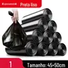 Saco de lixo engrossado doméstico preto grande hotel cozinha boca plana colete portátil pequeno grande fábrica frete grátis