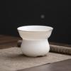 Hecho a mano Mineral en bruto Todo porcelana Una pieza Jade blanco grasa de oveja Fuga de té Filtro de té Cerámica Juego de té Kung Fu Porcelana blanca de Dehua