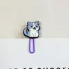 Clipes de papel de borracha macia em PVC de gato e cachorro de desenho animado fofo, material de papelaria criativo para estudantes, clipes de fichário coloridos, marcadores de página para escritório e documentos