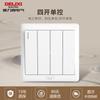 Enchufe de Pared Delixi 815 Blanco Elegante Placa Grande Borde Estrecho Suministro de Energía para Pared Tipo 86 Cuatro Agujeros Oblicuos Positivos Cinco Agujeros USB