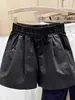 Shorts blancos para mujer, estilo fino de verano, talla grande, cintura alta, corte holgado, adelgazante, pierna ancha, pantalones casuales para figuras tipo pera