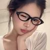 Gafas Lisas Ovaladas Retro Estilo Ojo de Gato Estilo Old Money Europeo y Americano Gafas Decorativas de Mujer para Miopía Graduadas Gafas Planas