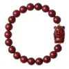 Pulseira Zodiacal de Cinábrio Cru com Alto Teor de Areia Dourada Roxa e Areia Vermelha Imperial para o Ano de Nascimento, Atacado