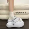 Fino Macio Leve2026 Verão Feminino DIY Super Brilhante Strass Miçanga Birkenstock Versátil Super Fotogênico Sapato EVA com Bico Fechado