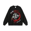 Camiseta Casual de Manga Corta con Estampado de Dibujos Animados Callejeros Europeos y Americanos para Hombre y Mujer, Lavada, Vieja, Holgada, de Media Manga, Top Básico