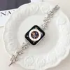 Pulseira de Diamante Brilhante Luxuosa Flor de Cinco Pétalas Adequada para Pulseira Inteligente Apple 38/40/41 Huawei Gt4/5 Pulseira de Pulso Coreana