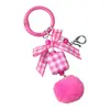 Llavero Cuadrado a Cuadros Cadena para Teléfono Cadena de Cuentas DIY Lazo Encanto Linda Colgante Decoración Colgante para Bolso de Cuentas